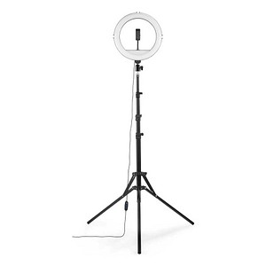hama SpotLight Steady 120 III LED Ringlicht mit Stativ schwarz 10 Watt
