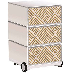 PAPERFLOW easyBox Classic Chic Rollcontainer weiß, bunt 60107 4 Auszüge 39,0 x 43,6 x 64,2 cm
