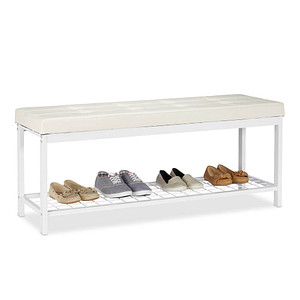 relaxdays Schuhbank 10023311_49 weiß Metall 115,0 cm