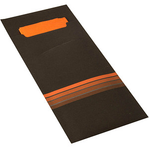 520 PAPSTAR Bestecktaschen schwarz/orange 8,5 x 20,0 cm