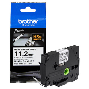 brother Schrumpfschlauch HSe-231E HSE231E, 11,2 mm, schwarz auf weiß, 1 St.