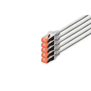 DIGITUS RJ45-Stecker/RJ-45 Stecker Netzwerkkabel DK-1644-070-5 7,0 m grau, 5 St.