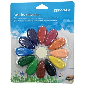 DONAU Wachsmalsteine farbsortiert, 12 St.