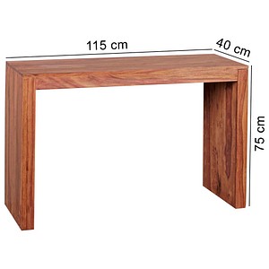 WOHNLING Schreibtisch braun rechteckig, Kufen-Gestell braun 115,0 x 40,0 cm