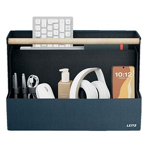 LEITZ Schreibtisch-Organizer dunkelgrau Stoff, Pappe 4 Fächer 38,0 x 19,0 x 26,0 cm