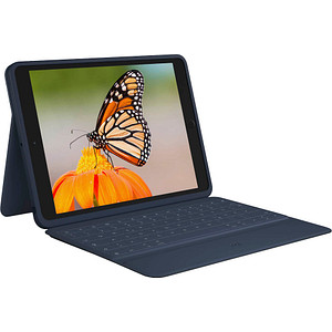 Logitech Rugged Combo 3 Tablet-Tastatur blau geeignet für Apple iPad 7. Gen (2019), Apple iPad 8. Gen (2020), Apple iPad