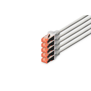 DIGITUS RJ45-Stecker/RJ-45 Stecker Netzwerkkabel DK-1644-100-5 10,0 m grau, 5 St.