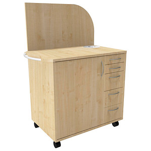 fm Sidney Bürowagen ahorn 3 Ebenen 124,0 x 64,2 x 150,0 cm