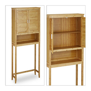 relaxdays Waschmaschinenschrank, 10020299_0 braun 3 Fachböden 70,0 x 22,5 x 176,0 cm
