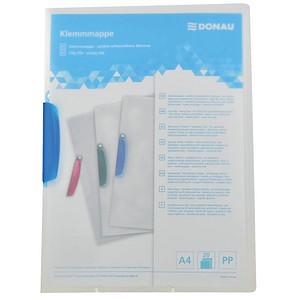 DONAU Klemmhefter transparent/blau, 1 St.