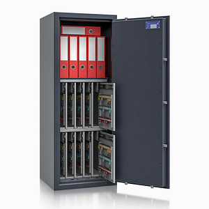 ISS safe4key Schlüsseltresor grau mit 560 Haken, Doppelbartschloss, 50,0 x 42,0 x 130,0 cm, 1 St.