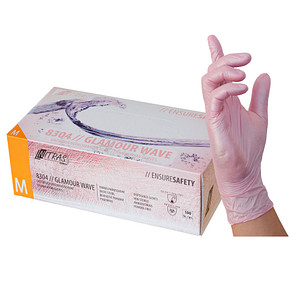 NITRAS MEDICAL unisex Einmalhandschuhe GLAMOUR WAVE rosa Größe M, 100 St.