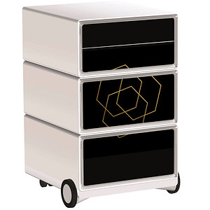 PAPERFLOW easyBox Classic Chic Rollcontainer weiß, bunt 61415 4 Auszüge 39,0 x 43,6 x 64,2 cm
