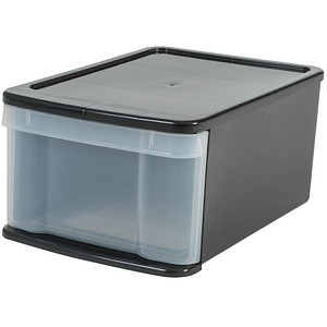 IRIS Ohyama Aufbewahrungsbox 11,0 l transparent, schwarz 26,0 x 37,0 x 17,5 cm