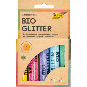 folia Bio Glitter Rainbow M Glitzer farbsortiert, 1 Pack