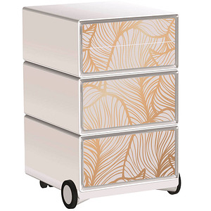 PAPERFLOW easyBox Classic Chic Rollcontainer weiß, bunt 61431 4 Auszüge 39,0 x 43,6 x 64,2 cm