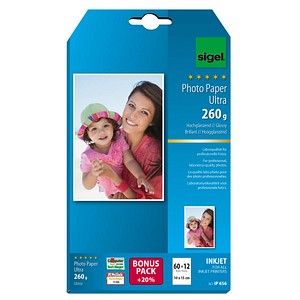 SIGEL Fotopapier IP656 10,0 x 15,0 hochglänzend 260 g/qm 72 Blatt SIGEL Fotopapier IP656 10,0 x 15,0 hochglänzend 260 g/qm 72 Blatt