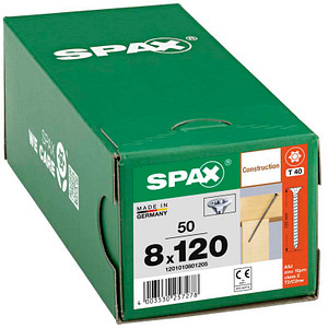 SPAX® Holzbauschrauben T40 Senkkopf WIROX 120mm  x 8 mm, 50 St.