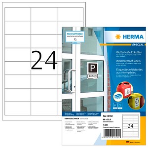 HERMA wetterfeste Etiketten weiß 66,0 x 33,8 mm, 80 Blatt