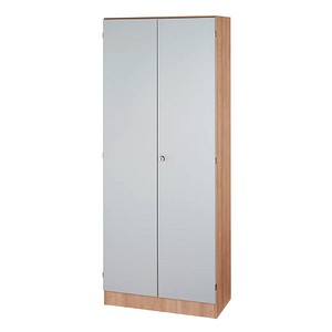 HAMMERBACHER Aktenschrank Schrank Prokura, V6100/N/S/SG nussbaum, silber 4 Fachböden 80,0 x 42,0 x 200,4 cm