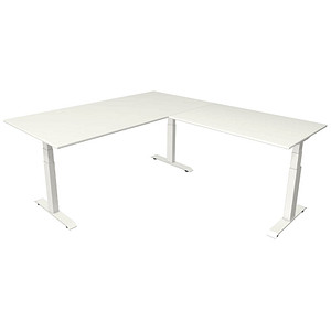 Kerkmann Move 4 elektrisch höhenverstellbarer Schreibtisch weiß rechteckig, T-Fuß-Gestell weiß 200,0 x 220,0 cm