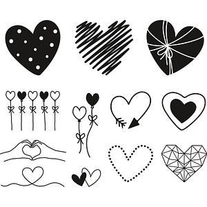 HEYDA Motivstempel-Set Herzen, 1 St.