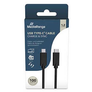 MediaRange USB C USB-Kabel MRCS214 mit E-Mark-Chip 1,2 m schwarz, 1 St.