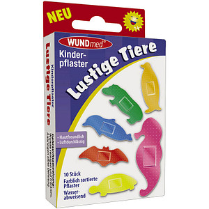 WUNDmed® Pflaster Lustige Tiere bunt 2,2 x 5,5 cm, 10 St.