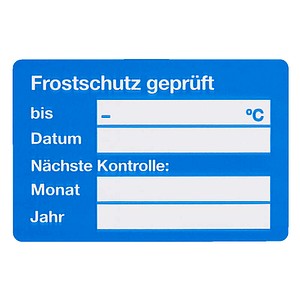 EICHNER Aufkleber Frostschutz geprüft, blau/weiß, 250 St.