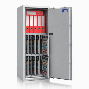 ISS safe4key Schlüsseltresor lichtgrau mit 560 Haken, Elektronikschloss, 50,0 x 42,0 x 130,0 cm, 1 St.