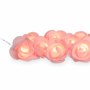 relaxdays Rosen LED Lichterkette rosa 3,40 m, 1 St.