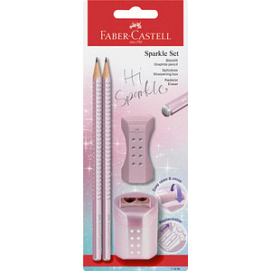 FABER-CASTELL Grip Sparkle Bleistift-Set B rose metallic, 1 Set