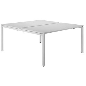 PAPERFLOW easyDesk Doppelschreibtisch weiß rechteckig, 4-Fuß-Gestell weiß 120,0 x 166,0 cm
