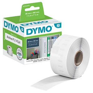 DYMO Etikettenrolle für Etikettendrucker S0722470 weiß, 38,0 x 190,0 mm, 1 x 110 Etiketten