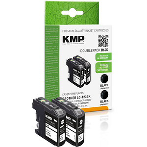 KMP B60D schwarz Druckerpatronen kompatibel zu brother LC-123BK, 2er-Set