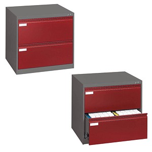 CP C 2000 Acurado Hängeregistraturschrank grau, rubinrot 2 Schubladen 78,7 x 59,0 x 73,3 cm, 1 St.