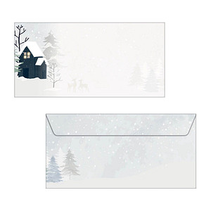 SIGEL Weihnachtsbriefumschläge Cozy Christmas DIN lang ohne Fenster, 25 St.