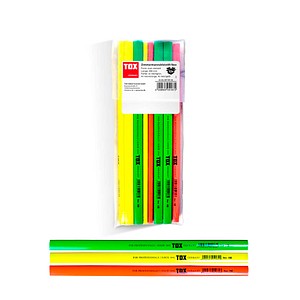 TOX Zimmermannsbleistift HB orange, gelb, grün, 12 St.