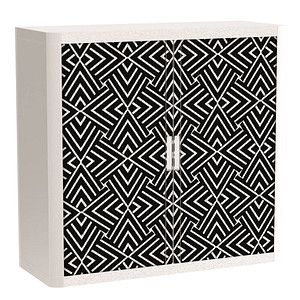 PAPERFLOW easyOffice Black & White Rollladenschrank 60532 2 Fachböden 110,0 x 41,5 x 104,0 cm