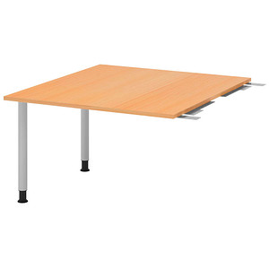 HAMMERBACHER Verbindungsplatte höhenverstellbar KT12C buche, silber rechteckig 120,0 x 130,0 x 72,0 - 74,0 cm