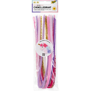 folia Pfeifenreiniger mehrfarbig Chenilledraht Unicorn Ø 8,0 mm, 10 St.