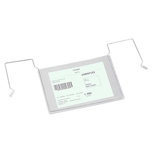 EICHNER Sichttaschen mit Drahtbügel DIN A6 quer transparent glatt 2,0 mm, 50 St.