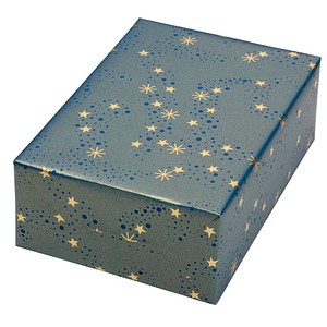 JUNG SCHÖNER VERPACKEN Geschenkpapier Gloria Sterne blau, 20,0 m
