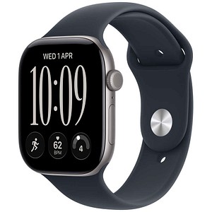 Apple Watch 12 42 mm Aluminium Space Grau (GPS + Cellular) Sportarmband S/M  blau