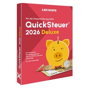 LEXWARE QuickSteuer Deluxe 2026 (für das Steuerjahr 2025) Software Vollversion (PKC)