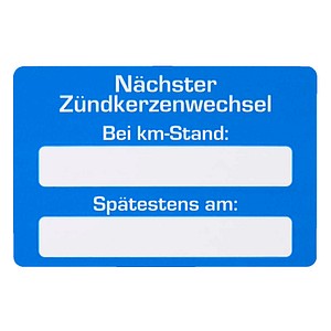 EICHNER Aufkleber Nächster Zündkerzenwechsel bei, blau/weiß, 250 St.