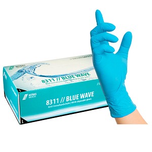 NITRAS MEDICAL unisex Einmalhandschuhe BLUE WAVE blau Größe L, 100 St.