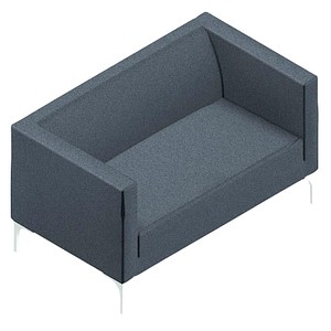 Quadrifoglio 2-Sitzer Sofa Arte grau weiß Stoff 128,0 x 74,0 x 71,0 cm, 1 St.