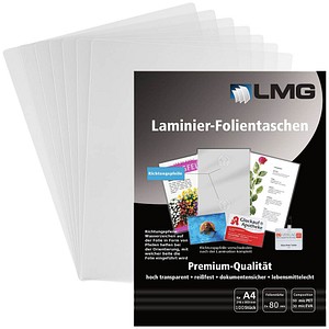 LMG Laminierfolien glänzend für A4 80 micron, 100 St.