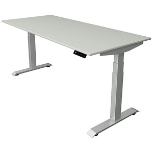 Kerkmann Move 4 elektrisch höhenverstellbarer Schreibtisch lichtgrau rechteckig, T-Fuß-Gestell silber 180,0 x 80,0 cm